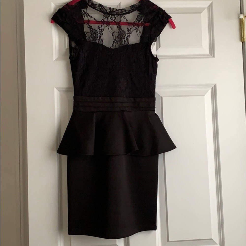 Black Lace Peplum Dress size small